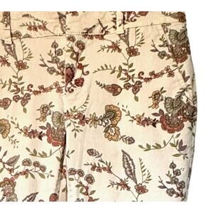 LOFT Womens Size 2 Blush Pink Floral Slim Ankle Jeans Stretch Fairy Cottage Boho